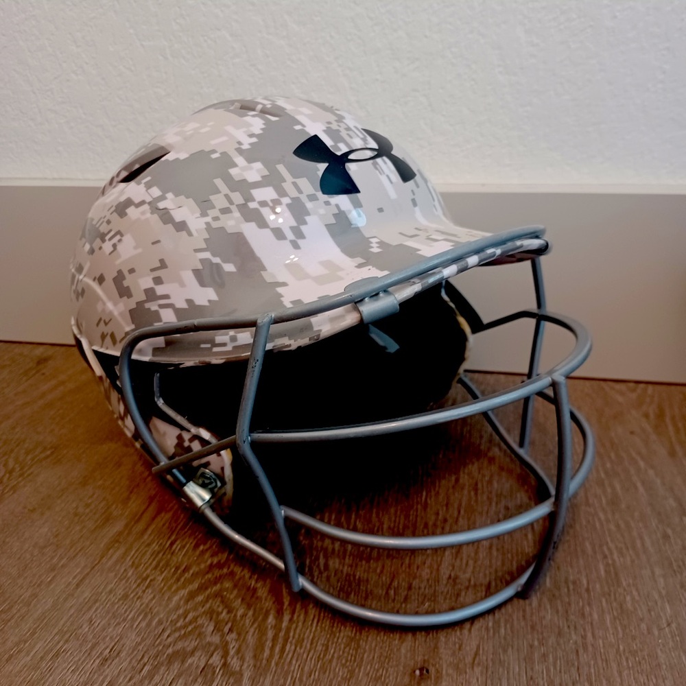 Under Armour baseball helmet with I-Bar vision shield